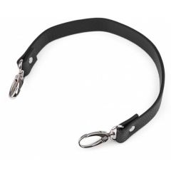 Lockable Bag Handle 43cm, black artificial leather