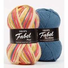 Drops fabel print sock yarn