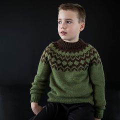 Istex Spuni-merinovillalangasta neulottu villapaita lämmittää perheen pienimpiä.