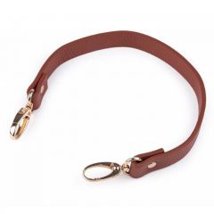 Lockable Bag Handle 43cm, brown artificial leather