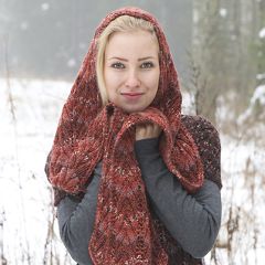 Neuleohje neulottu huppuhuivi