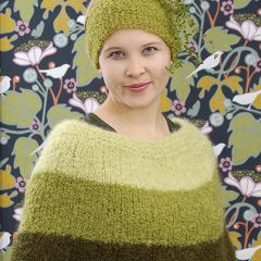 Neuleohje neulottu poncho Metsä