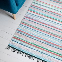 Kudottu Rantaviiva-räsymatto, ilmainen ohje.