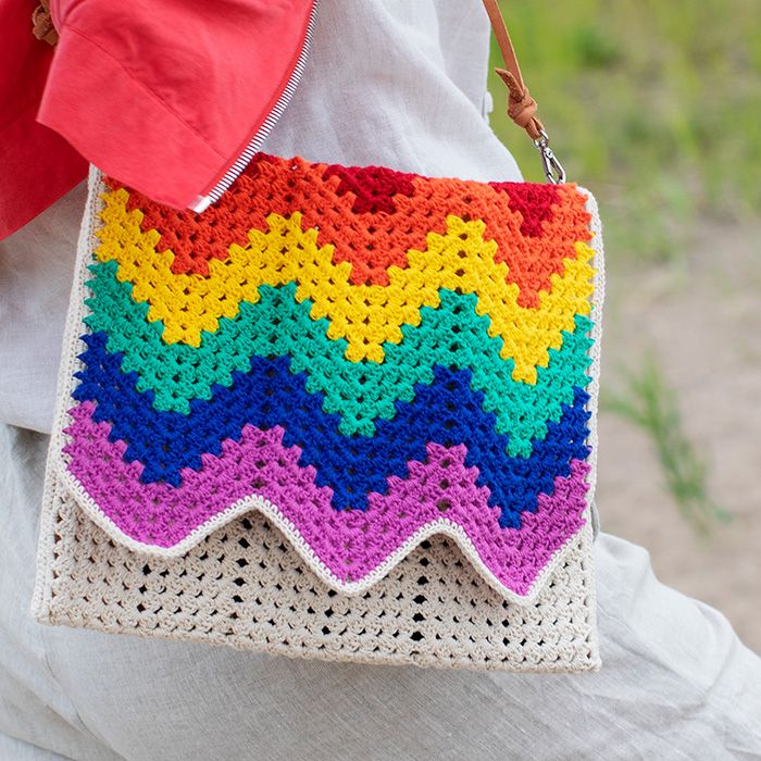 Rainbow shoulder sales bag