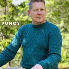 Mainio pintaneulepusero kuosilla Punos. Paidan lanka Lankava Mainio -sukkalanka sävyssä 659 Meri.