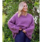 Iina-paita kanervan sävyssä Lankava Hellistä ja Austermann Kid Silkistä, mallikuva paidasta